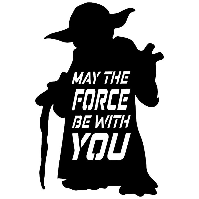 Wallity May The Force Be With You Escultura de pared de Metal Negro